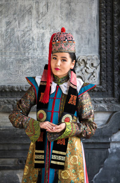 istock Mongolian woman in traditional outfit 856097432