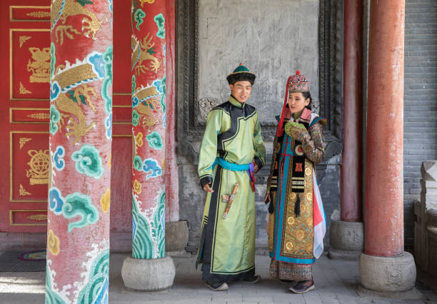 istock mongolian couple in traditional outfit 856097456