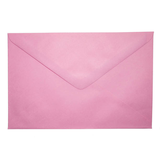 Blank pink envelpe on white background Blank pink envelpe on white background close up shot pink envelope stock pictures, royalty-free photos & images