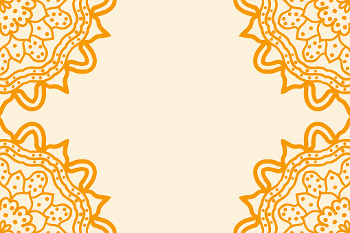 Wedding Invitation Card With Mandala Template Vector Illustration Orange  Color Stock Illustration - Download Image Now - iStock