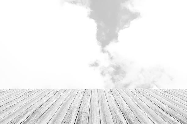 istock Nature cloudscape with blue sky and white cloud with Wood terrace 856118470