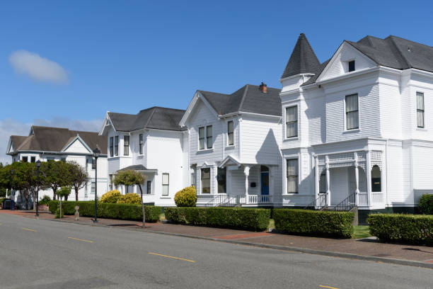 Casas de estilo victoriano en norte de California - foto de stock