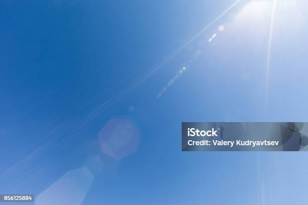 Blue Sky Background Stock Photo - Download Image Now - Blue, Lens Flare, Sky