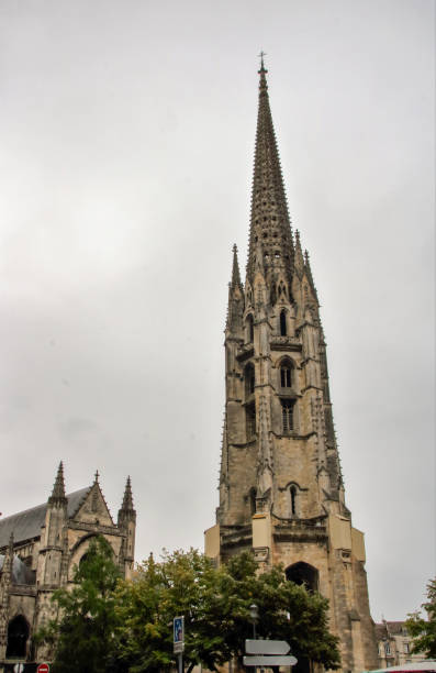 The church of St Michel with its bell tower The church of St Michel at Bordeaux,  with its gothic  bell tower fleche stock pictures, royalty-free photos & images