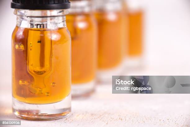 Vials Of Cbd Oil Cannabis Live Resin Extraction Isolated On White Medical Marijuana Concept Stock Photo - Download Image Now