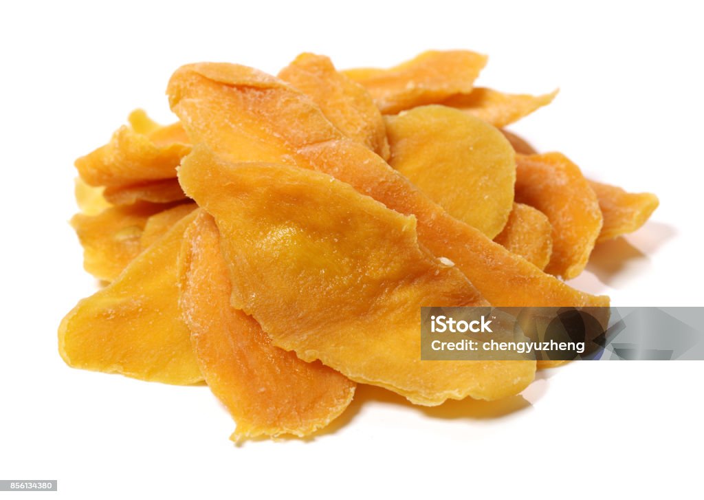 Dried mango in a white background Dried Food Stock Photo