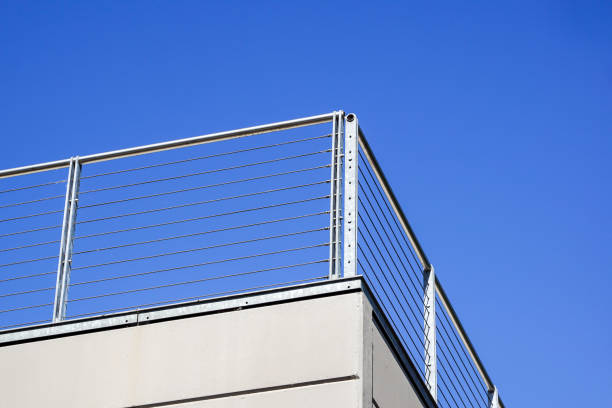 istock Balcony with white parapet of the blue sky 856134916