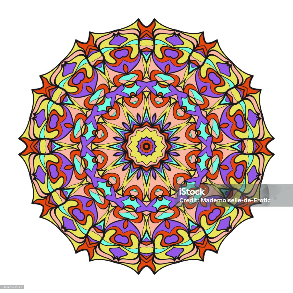 Therapy Pattern Vector Decorative Round Ornament Antistress Therapy Pattern Hand Drawn Vector ...