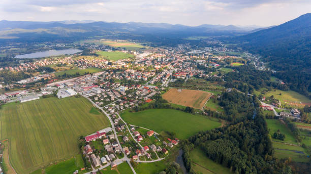 istock Aerial view of a town. 856159626