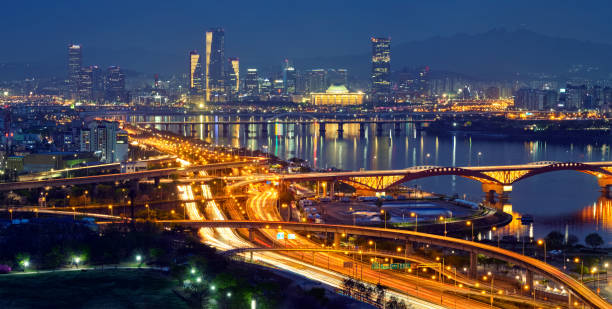 istock Seoul cityscape in twilight, South Korea. 856167034