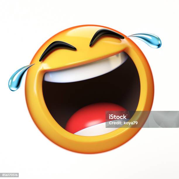 Lol Emoji Isolated On White Background Laughing Face Emoticon 3d Rendering Stock Photo - Download Image Now