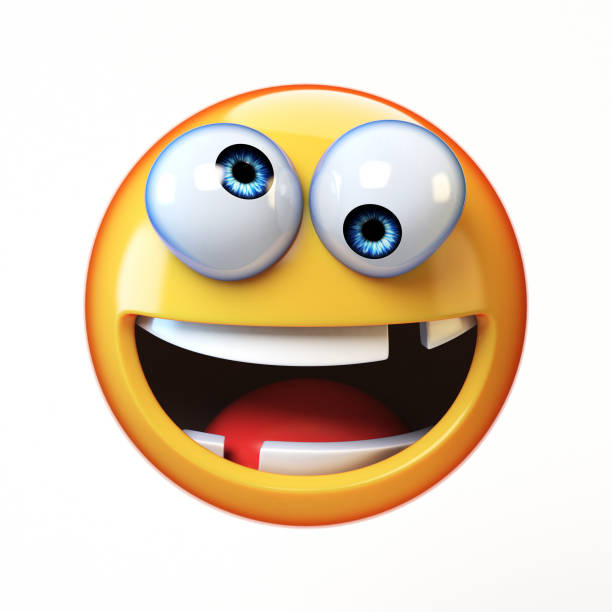 istock Crazy emoji isolated on white background, silly face emoticon 3d rendering 856170562