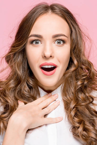 istock Surprised happy beautiful woman looking in excitement 856171212