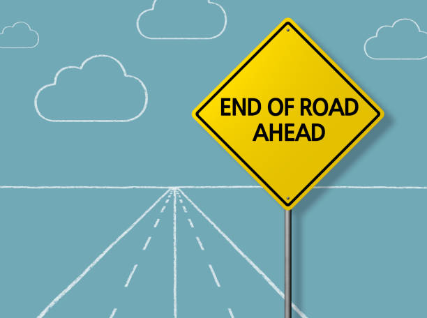 istock END OF ROAD AHEAD - Business Chalkboard Background 856178072