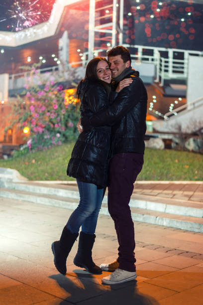 istock Couple outdoors in winter city 856178720