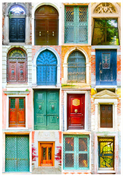 istock Collage of picturesque doors at the Venice, Italy 856184534