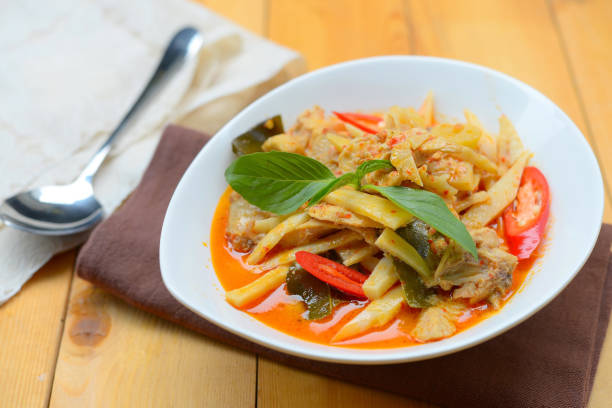 istock Chicken curry with coconut milk, bamboo shoots, pickled. 856184576