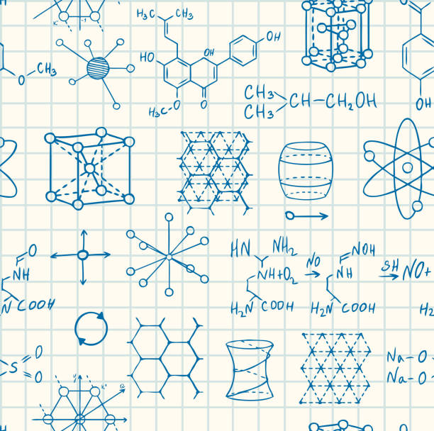 science chemistry and physics seamless vector pattern science chemistry and physics seamless vector copybook pattern atom nuclear energy physics science stock illustrations