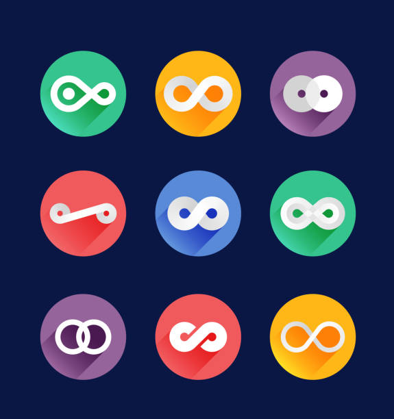 ilustrações de stock, clip art, desenhos animados e ícones de infinity symbol icons bright vector illustration - inchworm