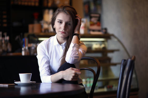istock The girl in the cafe breakfast 856189220