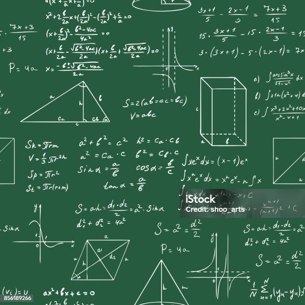 Math Formulas Visual Math Formulas Seamless Vector Sketch Pattern Stock Illustration ...
