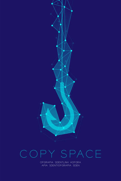 istock Network Marketing Online set Advertising with fishing rod and hook concept idea illustration isolated on dark blue background, with copy space 856193854