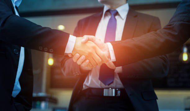 istock Businessmen meeting group handshake partner teamwork together consult for successful project complete 856200026