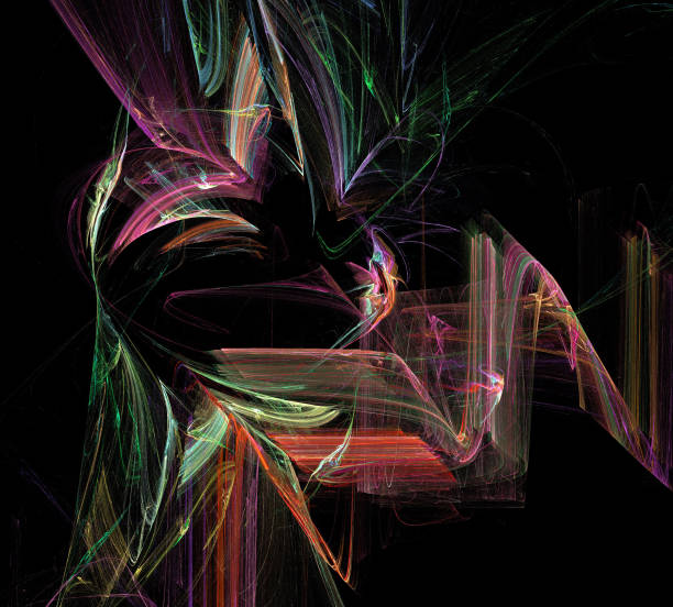 istock image of one Digital Fractal on Black Color 856203138