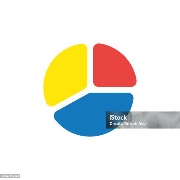 Vector Three Part Diagram Pie Chart Infographic On White With Flat ...