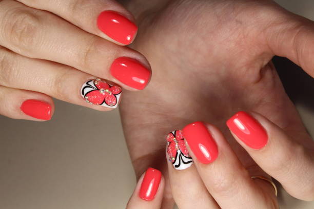 istock Beautiful design of manicure with a pattern 856211340