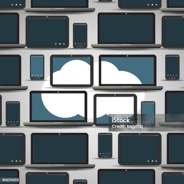 Cloud Computing Design Concept Stock Illustration - Download Image Now - Big Data, Blue, Business