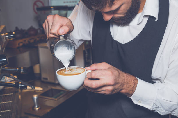 istock Coffee latte art in coffee shop vintage color 856214894