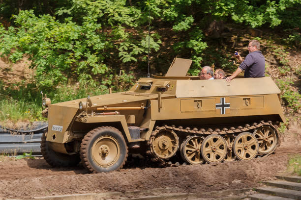 Overloon, Netherlands May 21, 2017: Sd.Kfz.250 halftrack driving by at Militracks event