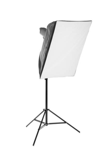 istock A softbox isolated on the white background. A professional stripbox. Photo studio equipment. Flashlight and outbreak. 856215778