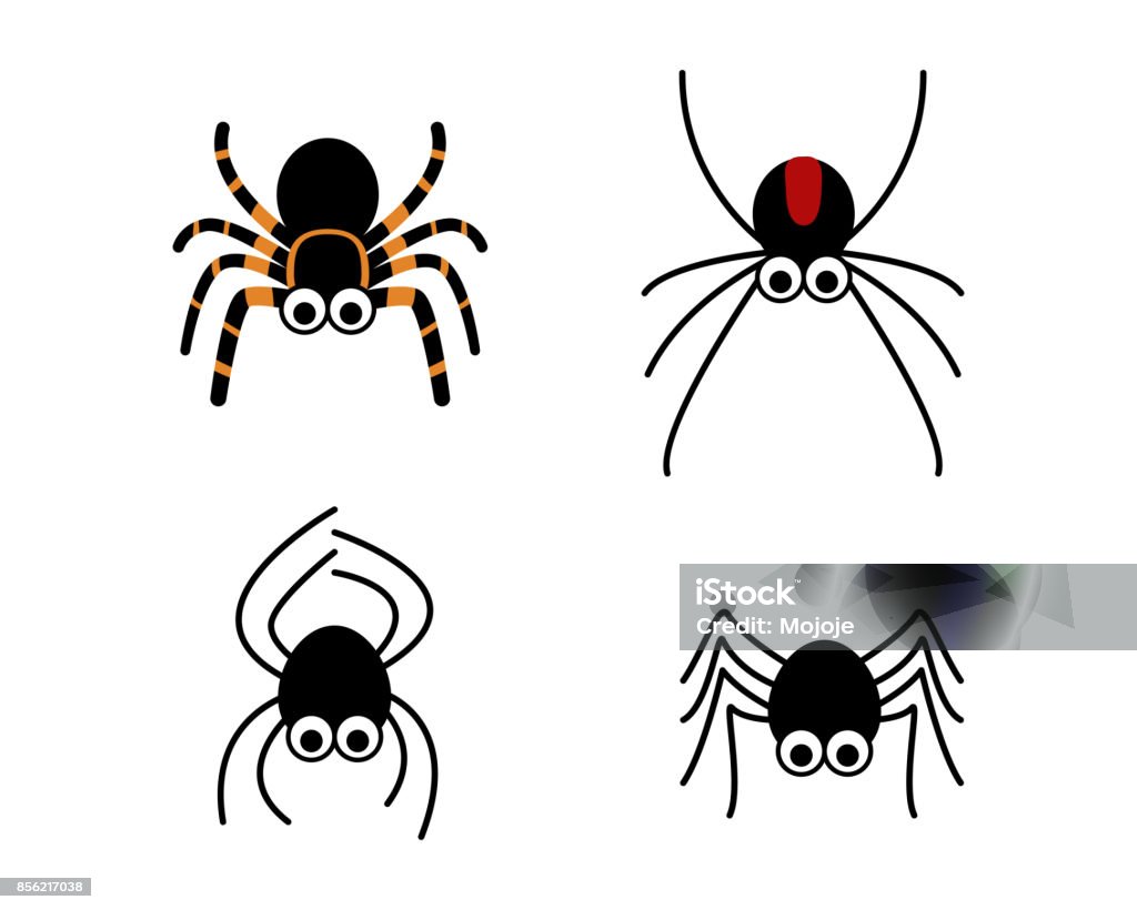 Set of cute spider in simple style, vector Set of cute spider in simple style, vector design Spider stock vector