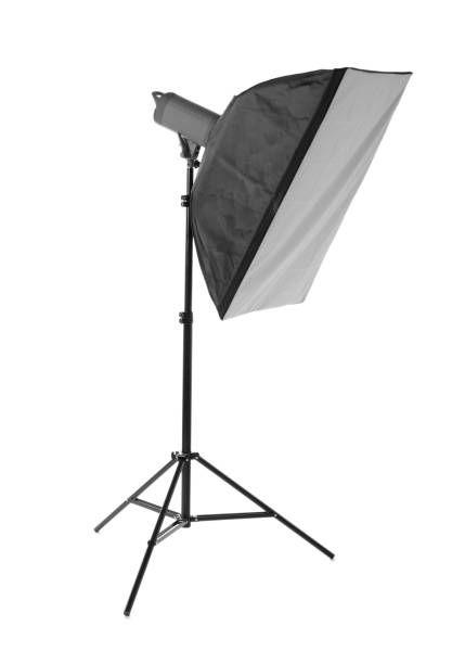 istock A softbox isolated on the white background. A professional stripbox. Photo studio equipment. Flashlight and outbreak. 856223088