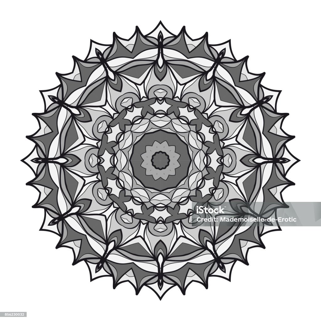 decorative flower mandala. abstract vector illustration. monochrome color. Abstract stock vector