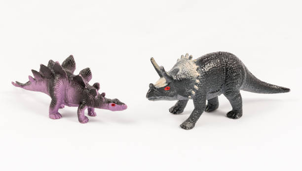 istock Stegosaurus and triceratops dinosaur toy models 856230762