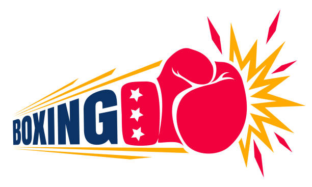 vintage logo für den boxsport. - faustschlag stock-grafiken, -clipart, -cartoons und -symbole