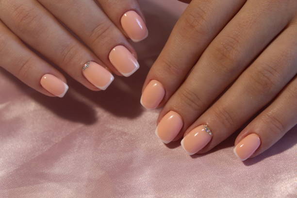 istock Beautiful manicure gel with lacquer Flowers 856234076