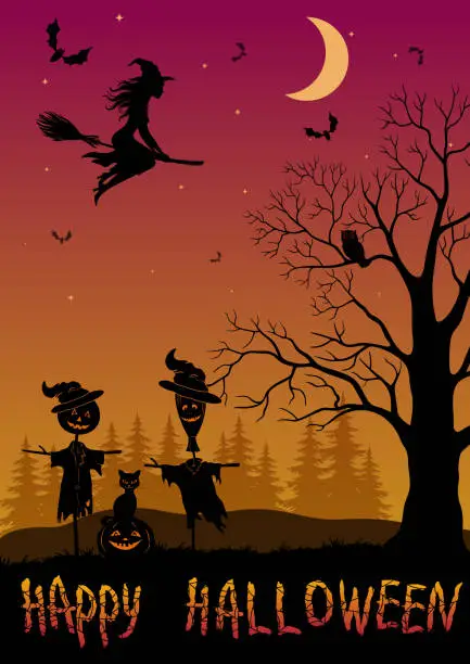 Vector illustration of Holiday Halloween Background