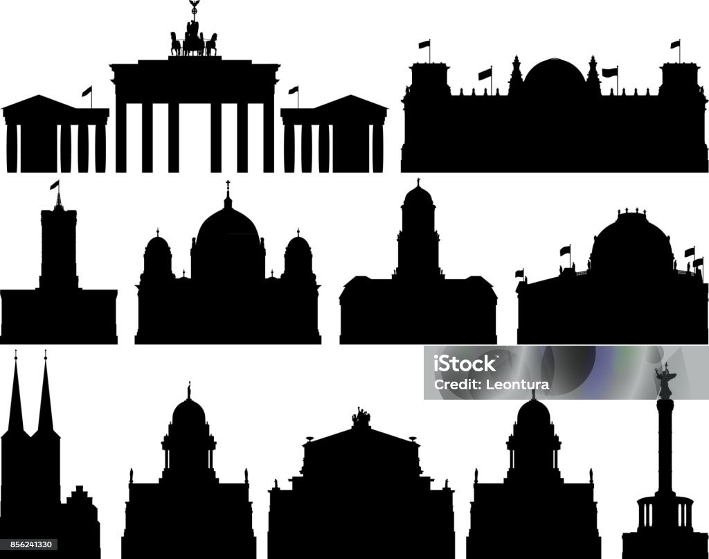 Berlin Buildings Buildings of Berlin. Brandenburg Gate stock vector