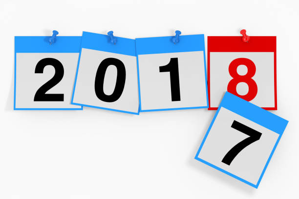 istock New 2018 Year Start Concept. Calendar Sheets with 2018 New Year Sign. 3d Rendering 856242294