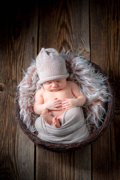 istock Sweet newborn infant sleeping on the blanket 856242702
