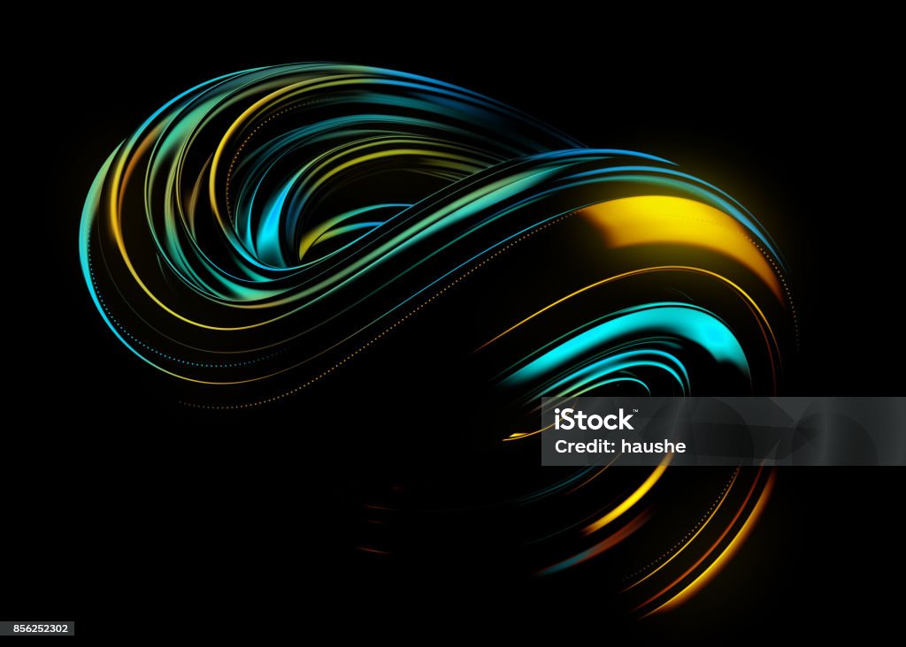 Abstract Trendy Wallpaper Futuristic 3d Object With Dynamic Waves And Neon  Lights Colorful Stream Geometric Lines In Motion Smooth Gradients Digital  Wallpaper For Phone Or Laptop Display Stock Photo - Download Image