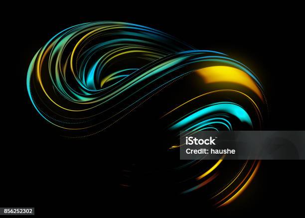 Abstract Trendy Wallpaper Futuristic 3d Object With Dynamic Waves And Neon  Lights Colorful Stream Geometric Lines