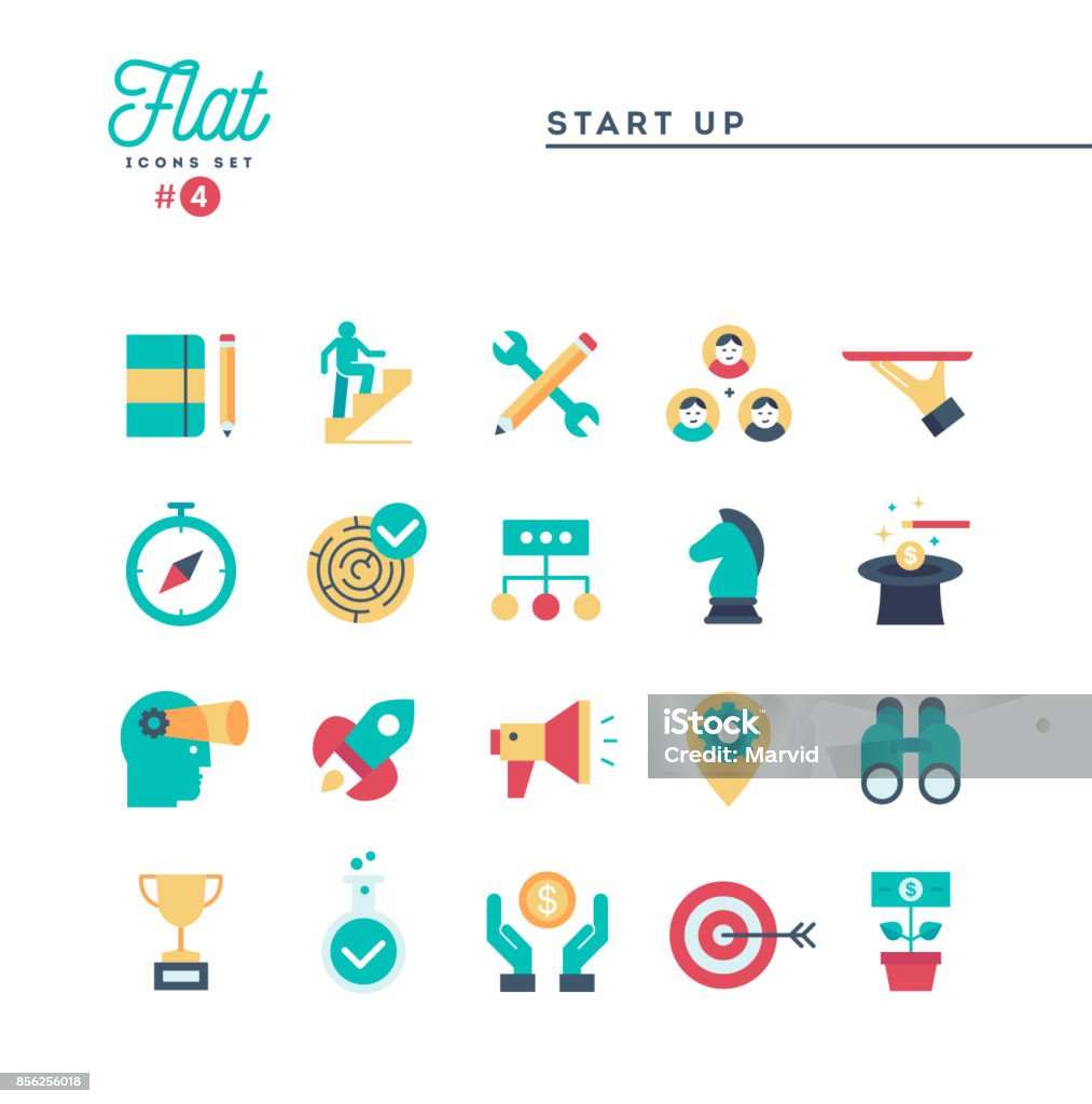 Start up business, entrepreneurship and more, thin line icons set Start up business, entrepreneurship and more, thin line icons set, vector illustration Icon Symbol stock vector
