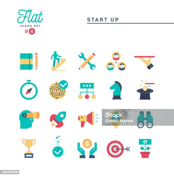 Start Up Business Entrepreneurship And More Thin Line Icons Set Stock Illustration - Download Image Now