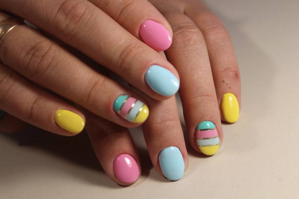 istock Delicate manicure design nail polish gel 856256308