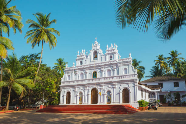 마운트 카멜, arambol, 고아의 성모 교회 - india goa temple indian culture 뉴스 사진 이미지